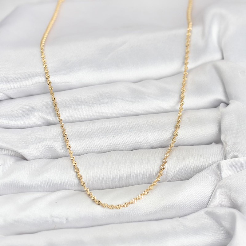 CM 14K Gold Renk Ezme Burgu Zincir Model 60 cm Kadın Kolye