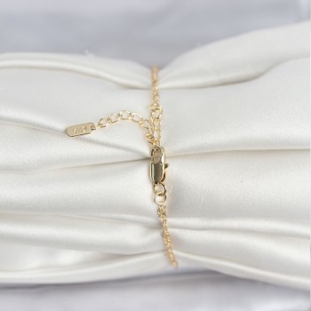 CM 14K Gold Renk Ezme Burgu Zincir Model Kadın Bileklik