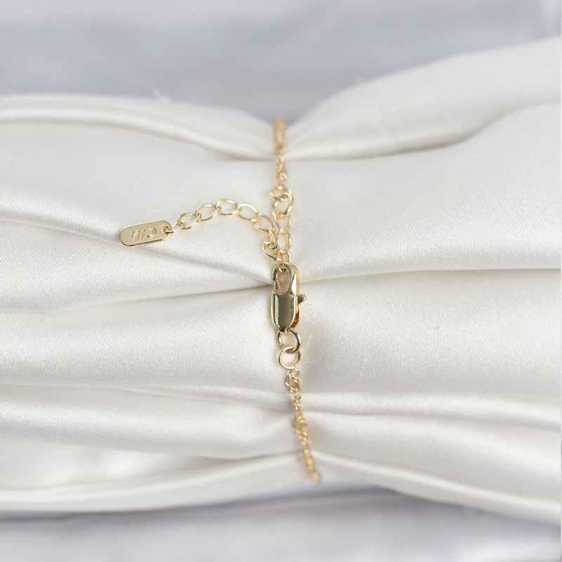 CM 14K Gold Renk Ezme Burgu Zincir Model Kadın Bileklik