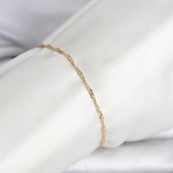 CM 14K Gold Renk Ezme Burgu Zincir Model Kadın Bileklik