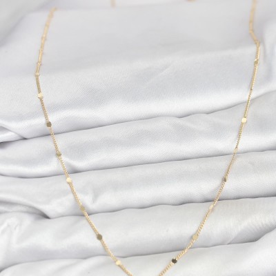 CM 14K Gold Renk Ezme Pul Model 60 cm Kadın Kolye