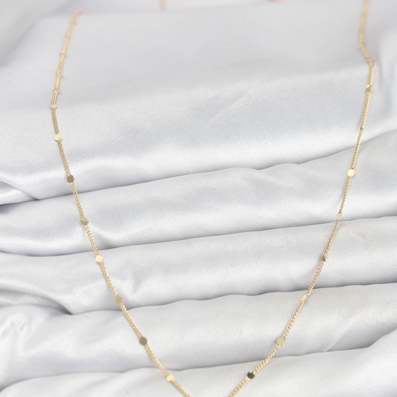 CM 14K Gold Renk Ezme Pul Model 60 cm Kadın Kolye