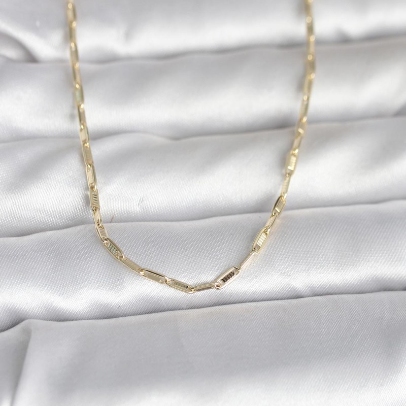 CM 14K Gold Renk İnce Ataç Zincir Model 60 cm Kadın Kolye