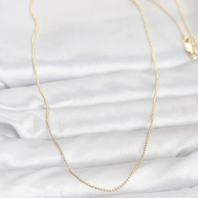 CM 14K Gold Renk İnce Top Zincirli 60 cm Kadın Kolye