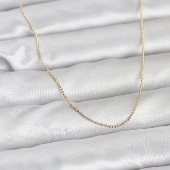 CM 14K Gold Renk İnce Top Zincirli 60 cm Kadın Kolye