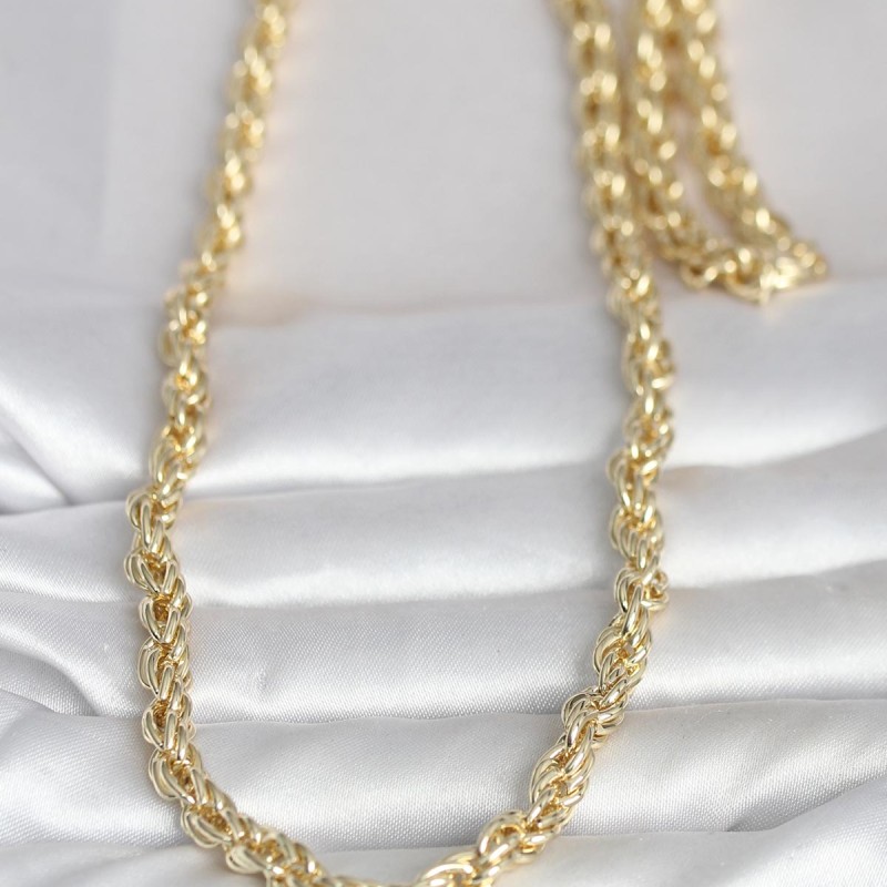 CM 14K Gold Renk Kalın Burgu Zincirli Model 60 cm Kadın Kolye