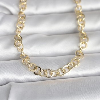 CM 14K Gold Renk Kalın Halka Zincirli 60 cm Kadın Kolye