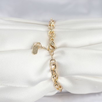 CM 14K Gold Renk Kalın Zincir Model Kadın Bileklik