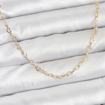 CM 14K Gold Renk Kalp Zincirli Kadın Kolye