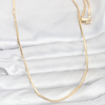 CM 14K Gold Renk Kare Zincirli Model 60 cm Kadın Kolye