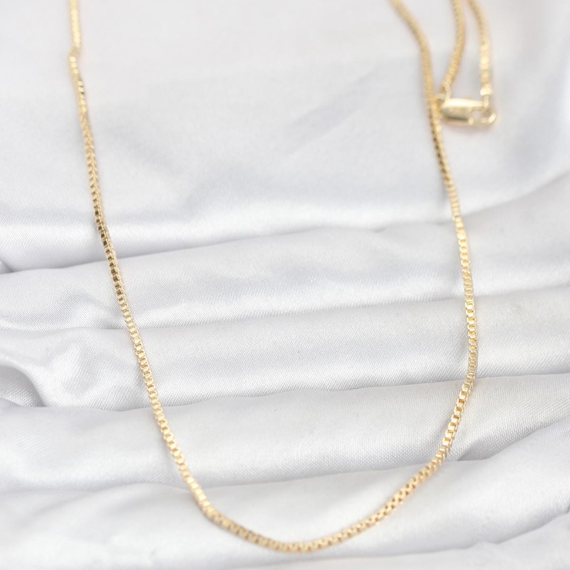 CM 14K Gold Renk Kare Zincirli Model 60 cm Kadın Kolye