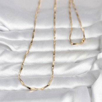 CM 14K Gold Renk Kesme Çubuk Zincirli Model 60 cm Kadın Kolye