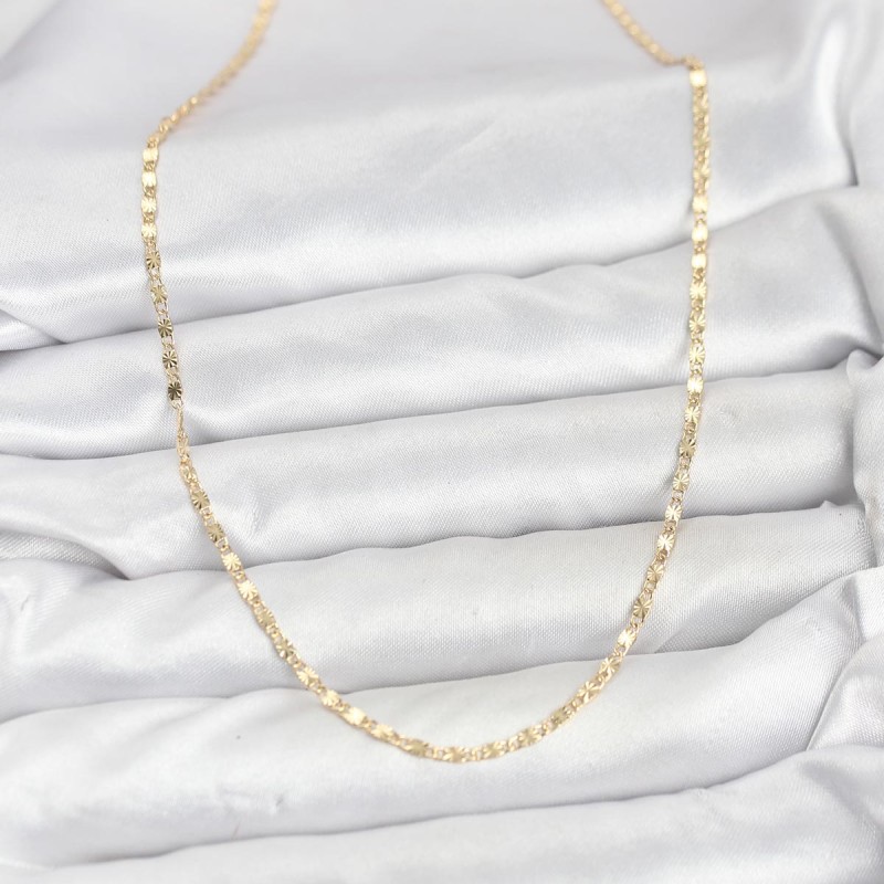 CM 14K Gold Renk Lazer İnce Zincirli Kadın Kolye