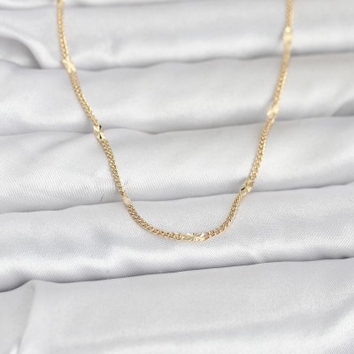 CM 14K Gold Renk Lazer Puntalı Model 60 cm Kadın Kolye