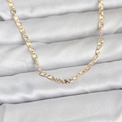 CM 14K Gold Renk Lazer Zincirli Model 60 cm Kadın Kolye