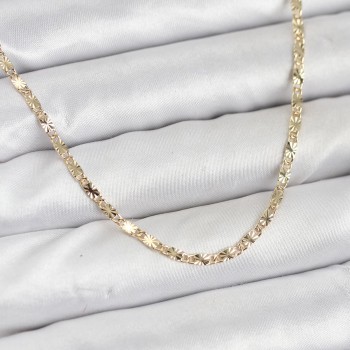 CM 14K Gold Renk Lazerli Zincir Model Kadın Kolye