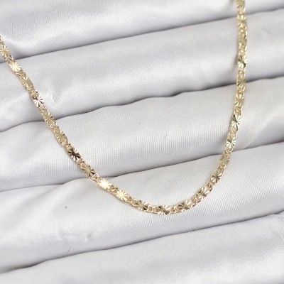 CM 14K Gold Renk Lazerli Zincir Model Kadın Kolye