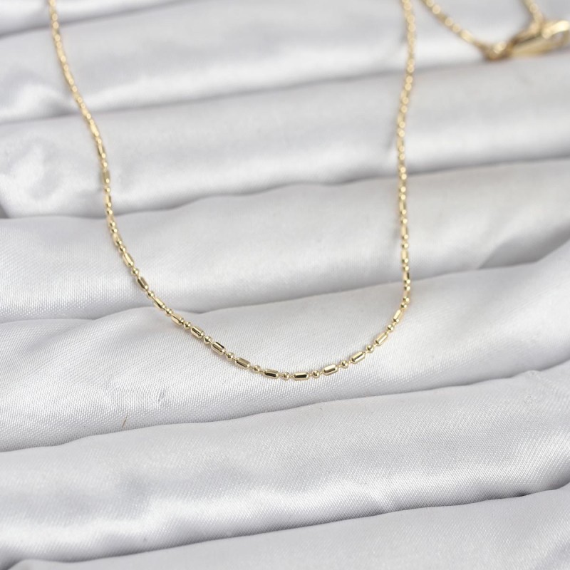 CM 14K Gold Renk Parçalı Topçuk Model 60 cm Kadın Kolye