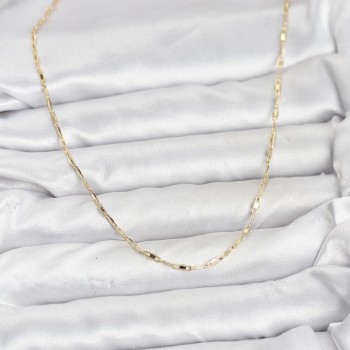 CM 14K Gold Renk Pirinç Ataç Zincir 60 cm Kadın Kolye