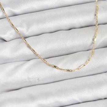 CM 14K Gold Renk Pirinç Ataç Zincir 60 cm Kadın Kolye