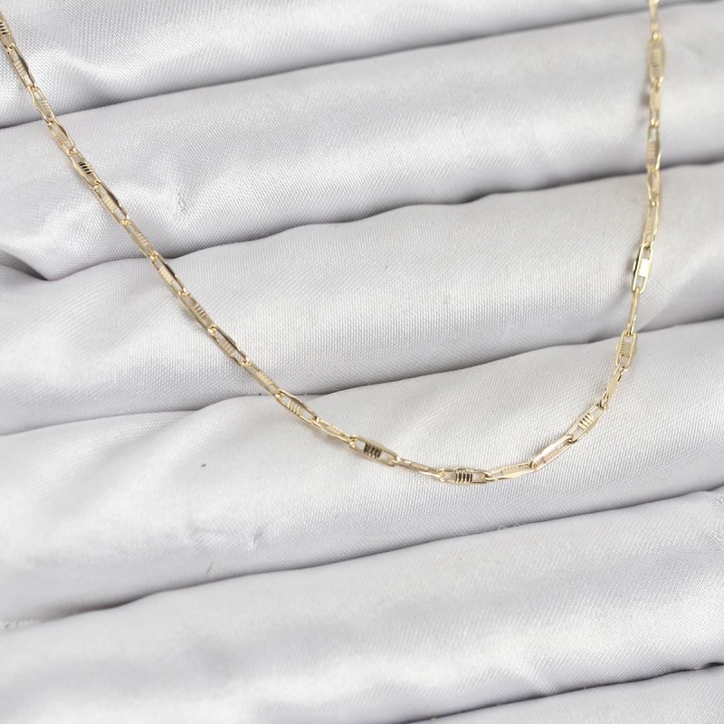 CM 14K Gold Renk Pirinç Ataç Zincir 60 cm Kadın Kolye