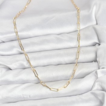 CM 14K Gold Renk Pirinç Ataç Zincir Kadın Kolye