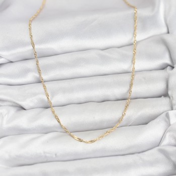 CM 14K Gold Renk Pirinç Ezme Burgu Model Kadın Kolye