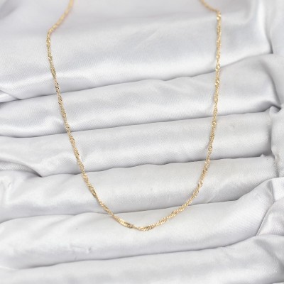 CM 14K Gold Renk Pirinç Ezme Burgu Model Kadın Kolye