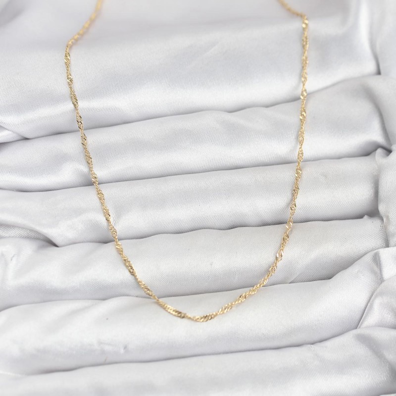 CM 14K Gold Renk Pirinç Ezme Burgu Model Kadın Kolye