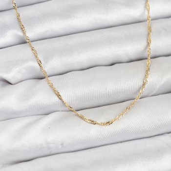 CM 14K Gold Renk Pirinç Ezme Burgu Model Kadın Kolye