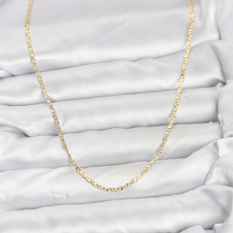 CM 14K Gold Renk Pirinç Lazer Model 60 cm Kadın Kolye