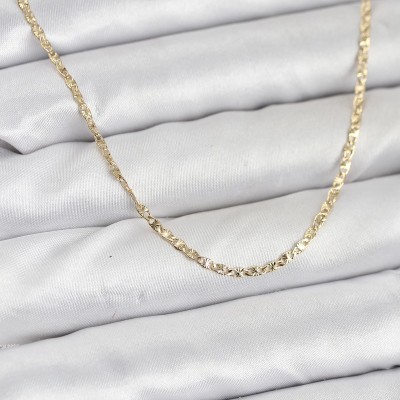 CM 14K Gold Renk Pirinç Lazer Model 60 cm Kadın Kolye