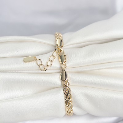 CM 14K Gold Renk Sarmal Zincir Model Kadın Bileklik