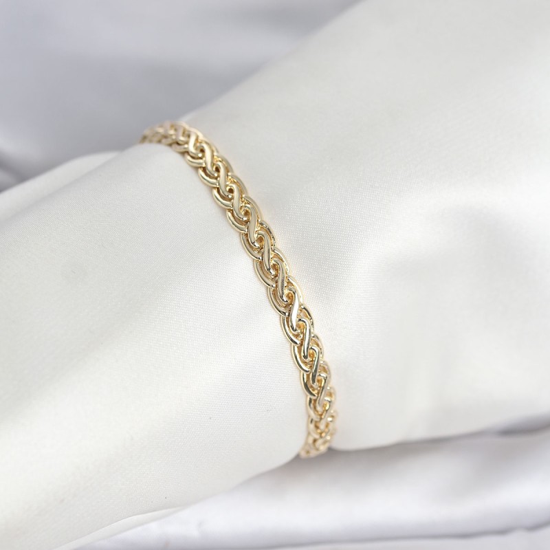 CM 14K Gold Renk Sarmal Zincir Model Kadın Bileklik