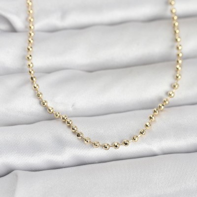 CM 14K Gold Renk Top Zincirli Model 60 cm Kadın Kolye