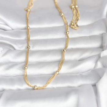 CM 14K Gold Renk Topçuk Model 60 cm Kadın Kolye