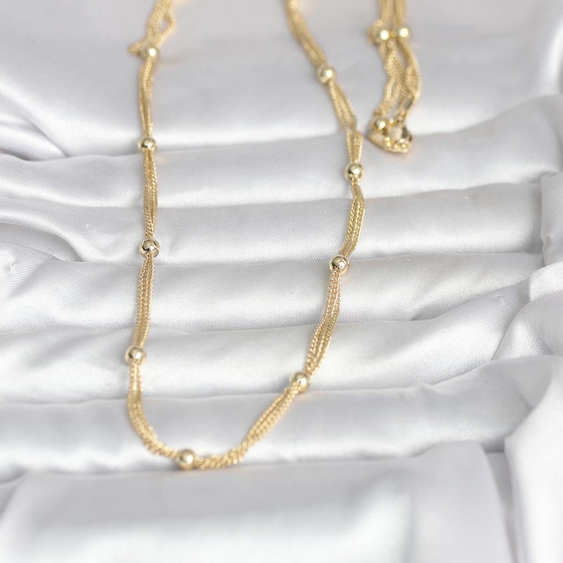 CM 14K Gold Renk Topçuk Model 60 cm Kadın Kolye