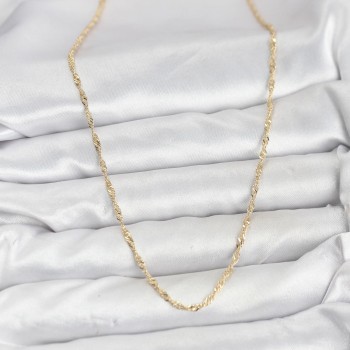 CM 14K Gold Renk Yassı Burgulu Model Kadın Kolye