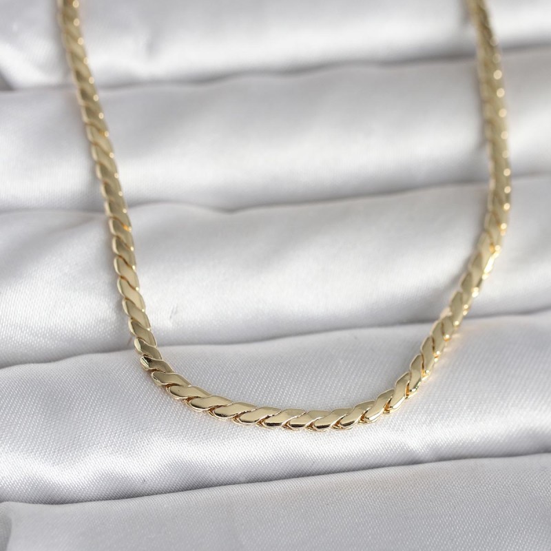 CM 14K Gold Renk Yassı Model 60 cm Kadın Kolye