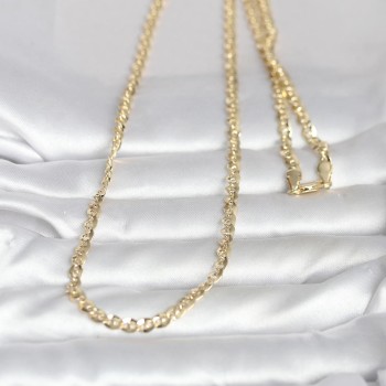 CM 14K Gold Renk Yassı Oval Zincirli Model 60 cm Kadın Kolye