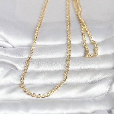 CM 14K Gold Renk Yassı Oval Zincirli Model 60 cm Kadın Kolye