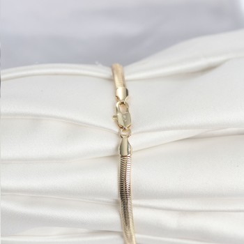 CM 14K Gold Renk Yassı Yılan Zincir Model Kadın Bileklik