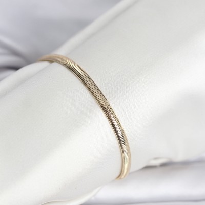 CM 14K Gold Renk Yassı Yılan Zincir Model Kadın Bileklik