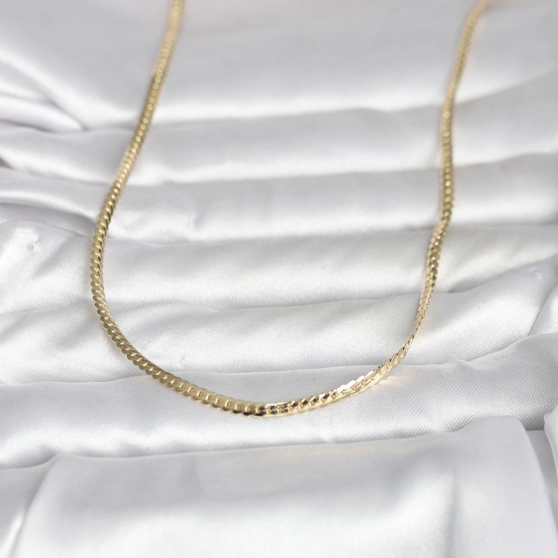 CM 14K Gold Renk Yassı Zincir Model 45 cm Kadın Kolye