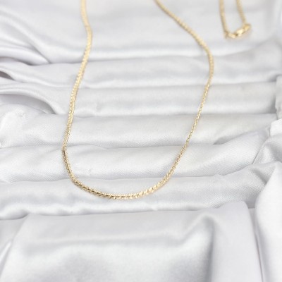 CM 14K Gold Renk Yassı Zincir Model 60 cm Kadın Kolye