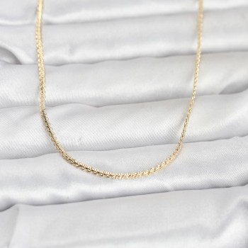 CM 14K Gold Renk Yassı Zincir Model 60 cm Kadın Kolye