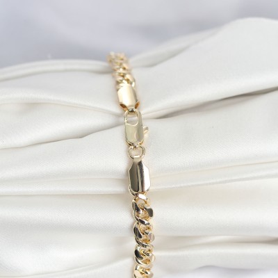 CM 14K Gold Renk Yassı Zincir Model Kadın Bileklik