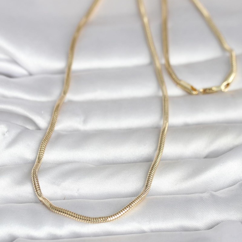 CM 14K Gold Renk Yılan Zincir Model 60 cm Kadın Kolye