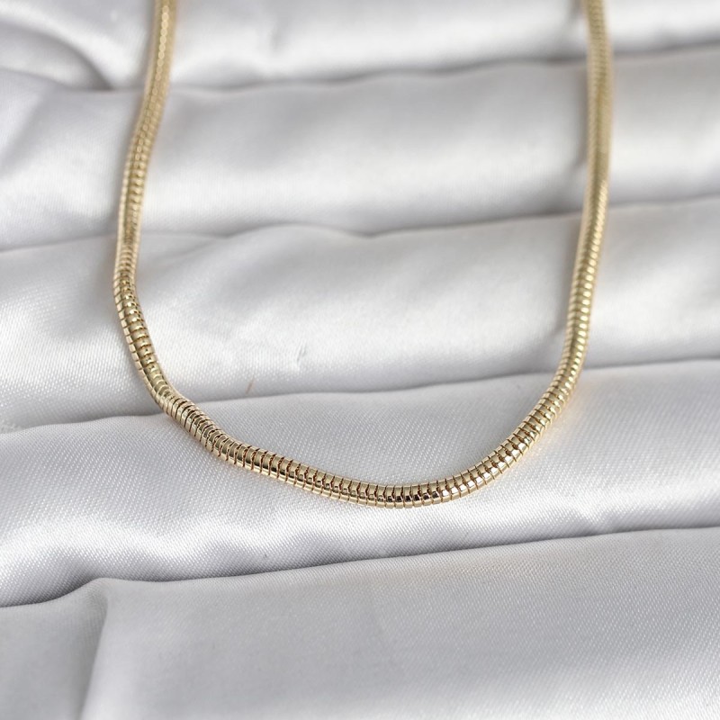 CM 14K Gold Renk Yılan Zincir Model 60 cm Kadın Kolye