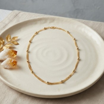 CM Top Zincirli Gold Renk 50 cm Kadın Kolye